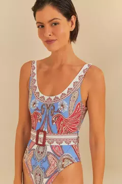 Maiô Cinto Estampado Jandaia Dance - FARM - comprar online