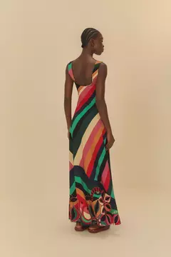 Vestido Listra Estampado Onda De Cor - FARM RIO - ELMÊ