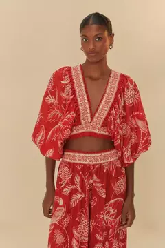 Blusa Franzida Estampada Amalfi - FARM RIO - comprar online