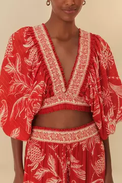 Blusa Franzida Estampada Amalfi - FARM RIO na internet