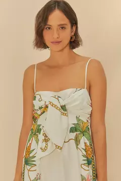 Vestido Cropped Estampado Riqueza Tropical - FARM RIO - ELMÊ