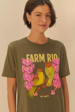T-Shirt Fit Estampada Farm Rio Passáros - FARM RIO - ELMÊ