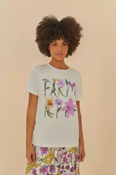 T-Shirt Fit Estampada Farm Rio Flores Off - FARM RIO - comprar online