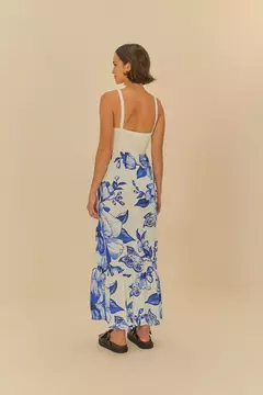 Vestido Cropped Alça chita porcelana - FARM na internet