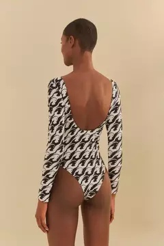 Imagem do Maiô Manga Longa Estampado Pantera Da Noite - FARM PRAIA