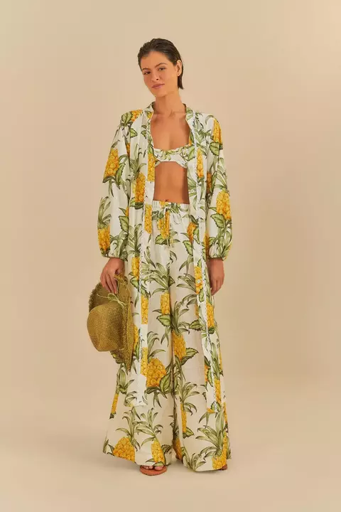Chamise Estampada Suco De Abacaxi - farm praia - comprar online
