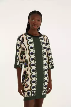 Vestido T-Shirt Floral Arabesque - FARM - comprar online