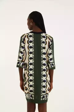 Vestido T-Shirt Floral Arabesque - FARM - ELMÊ