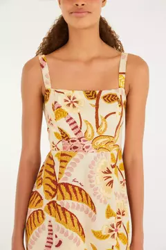Vestido pregas brasil artesanal - FARM RIO - ELMÊ