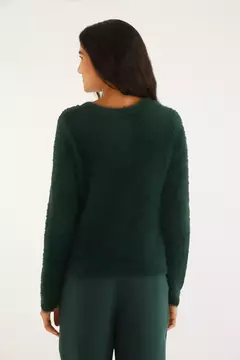 Cardigan Pelinho Curto Com Bolso Verde - FARM RIO - ELMÊ