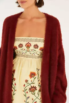 Cardigan Tricot Pelinho VERMELHO FRAMBOESA - FARM RIO na internet