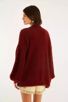 Cardigan Tricot Pelinho VERMELHO FRAMBOESA - FARM RIO - ELMÊ