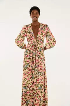 Vestido Longo Estampado Jardim De Flor - FARM - loja online