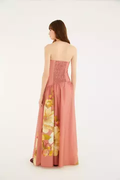Vestido Cropped Estampado Romance De Flor - FARM - ELMÊ