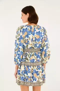 Vestido Curto Estampado Jardim Chintz Lenço - FARM - ELMÊ