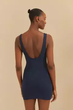Vestido Curto Textura Coqueiro AZUL - FARM RIO na internet