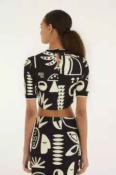 Blusa Cropped Estampada Lenço Tropicano - FARM RIO - ELMÊ