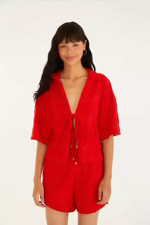 SHORT ATOALHADO VERMELHO - FARM PRAIA - comprar online
