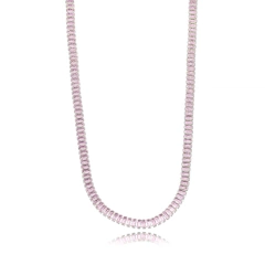 Choker Riviera baguete rosa quartzo