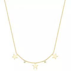 choker Estrela zircônia ouro