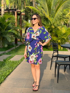 vestido kimono estampa anoitecer no jardim