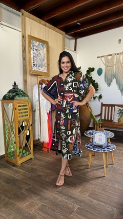 Vestido camisa lenço tropical - farm rio na internet