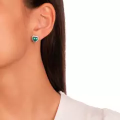 Conjunto coração elisa turmalina ródio branco - comprar online