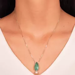 Conjunto gota turmalina pérola - comprar online
