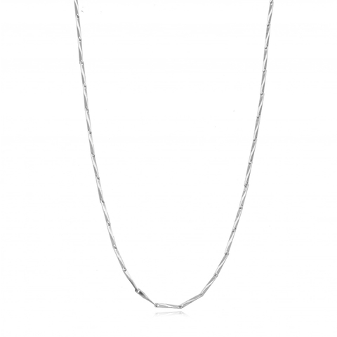 Choker malha detalhada ródio branco