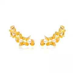 ear cuff flores pérolas ouro