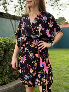 vestido kimono estampa delicata - comprar online