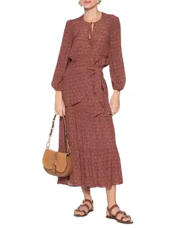 Saia Midi Lenço Estampa Ava Paisley - Maria filó - comprar online