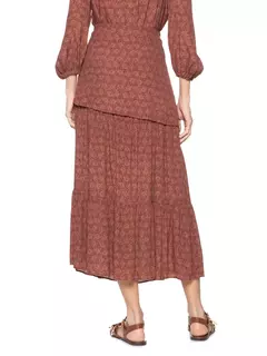 Saia Midi Lenço Estampa Ava Paisley - Maria filó - loja online