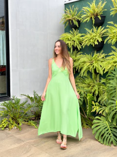 vestido helena alça midi verde