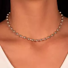 choker bolas lisas ródio branco - comprar online