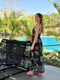 vestido helena alça midi estampa abacaxi - comprar online