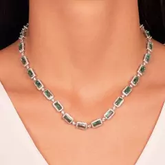 Conjunto semijoia retangular cravejado turmalina - comprar online