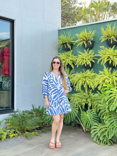 vestido pietra coral azul - ELMÊ