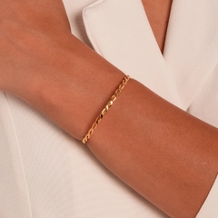 BRACELETE TRANÇADO LISO ouro - comprar online