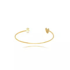 Bracelete Menina Coração Micro Zircônia - ouro - comprar online