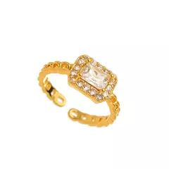 Anel Cravejado Cristal Regulável - ouro - comprar online