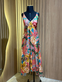 vestido helena estampa borboleta alça midi - cores
