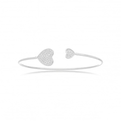bracelete coração ródio branco