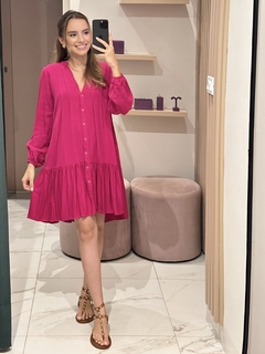 vestido pietra viscose rosa - comprar online
