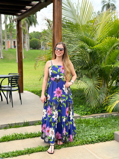 vestido Luma estampa anoitecer no jardim