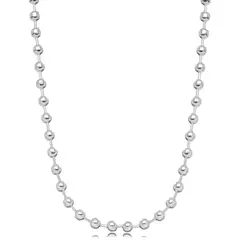 choker bolas lisas ródio branco