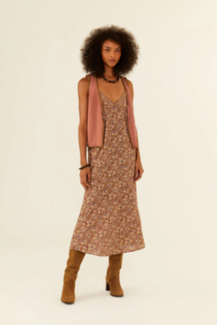 Vestido Midi Alça Estampa Fiora - MARIA FILÓ - comprar online