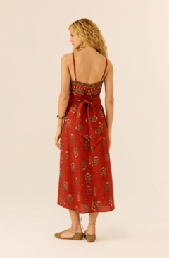 Vestido Midi Transpasse Estampa Botteh - MARIA FILÓ - ELMÊ