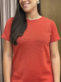 VESTIDO MIDI FIO BRILHANTE vermelho - comprar online