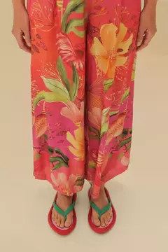Chinelo Canoa verde/vermelho - farm apé - loja online